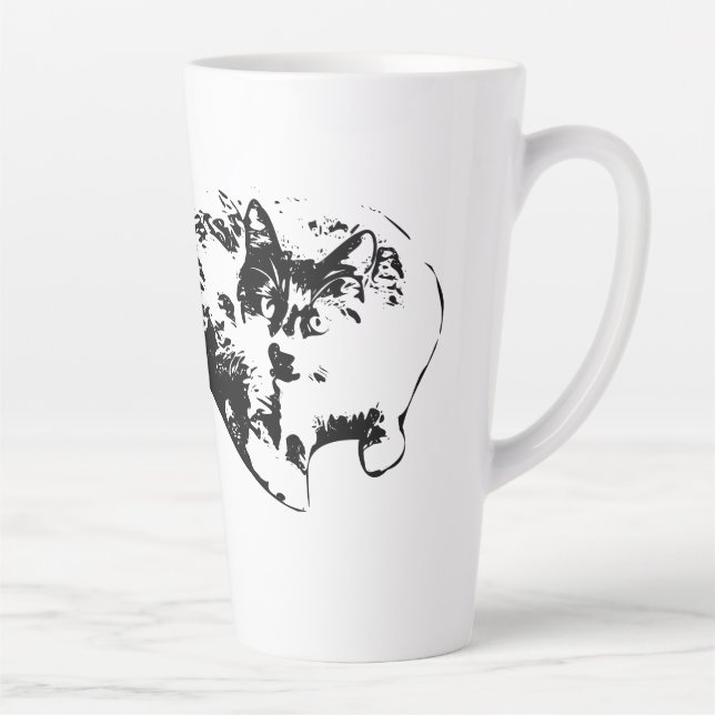 Elegant Long‑Tail Cat Portrait Mug (Right)