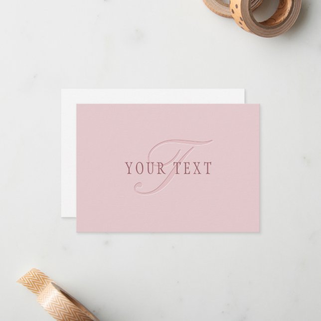 Elegant Looking Monogram | Rose Gold Card (Front/Back In Situ)