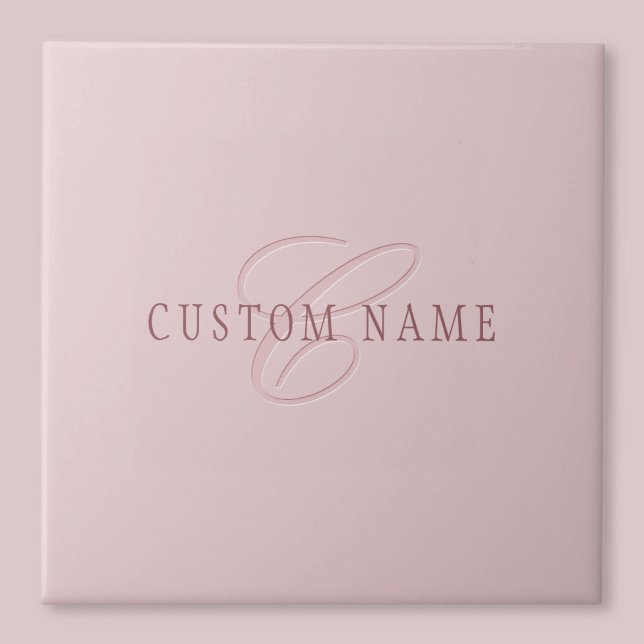 Elegant Looking Monogram | Rose Gold Ceramic Tile (Creator Uploaded)