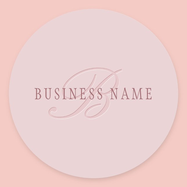 Elegant Looking Monogram | Rose Gold Classic Round Sticker (Creator Uploaded)