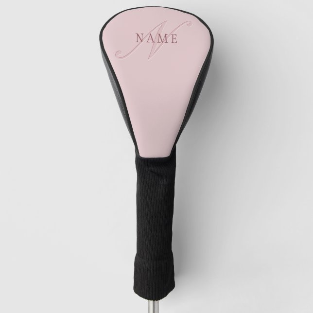 Elegant Looking Monogram | Rose Gold Golf Head Cover (Front)