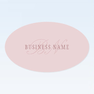 Elegant Looking Monogram   Rose Gold Oval Sticker