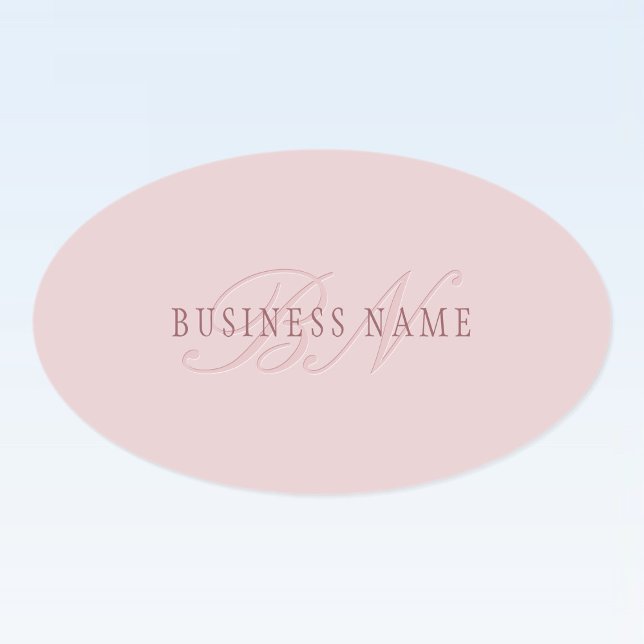 Elegant Looking Monogram | Rose Gold Oval Sticker (Creator Uploaded)