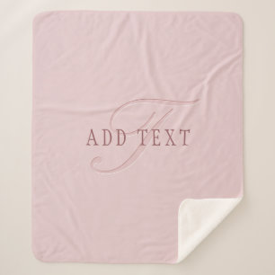 Elegant Looking Monogram   Rose Gold Sherpa Blanket