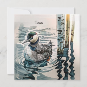 Elegant Loon on the Lake - custom text Invitation