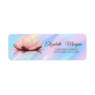 Elegant Lotus Abstract Holographic Address Label Return Address Label