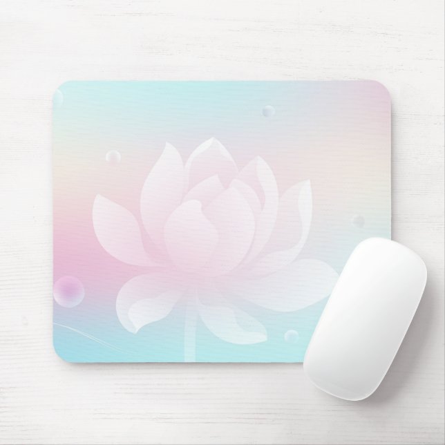Elegant Lotus Bloom Soft Gradient Mouse Pad (With Mouse)