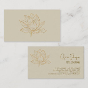 Elegant Lotus Flower Illustration Yoga Business Card