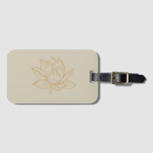 Elegant Lotus Flower Illustration Yoga Luggage Tag