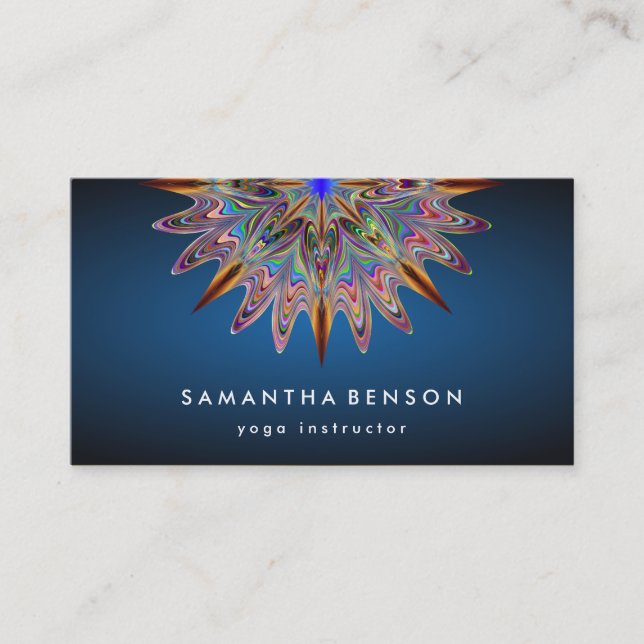 Elegant Lotus Flower Logo Yoga Busines Business Card (Front)