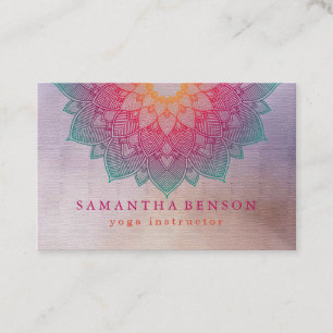 Elegant Lotus Flower Logo Yoga Business Card