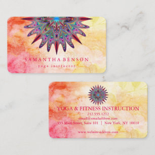 Elegant Lotus Flower Logo Yoga Business Card