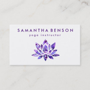 Elegant Lotus Flower Logo Yoga Business Card