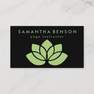 Elegant Lotus Flower Logo Yoga Business Card