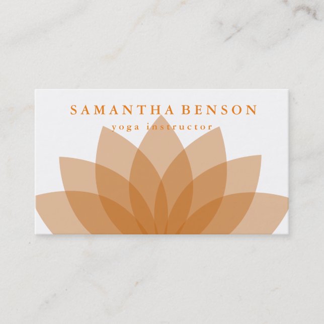 Elegant Lotus Flower Logo Yoga Business Card (Front)