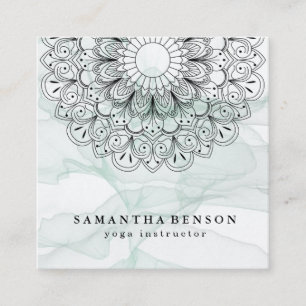 Elegant Lotus Flower Logo Yoga Business Card