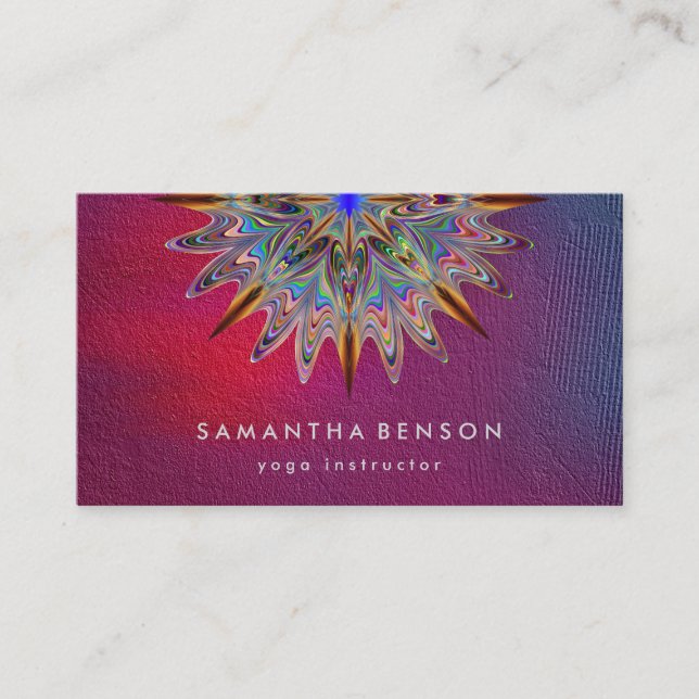 Elegant Lotus Flower Logo Yoga Business Card (Front)