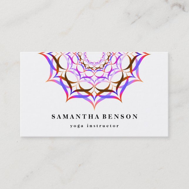 Elegant Lotus Flower Logo Yoga Business Card (Front)