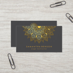Elegant Lotus Flower Logo Yoga Business Card