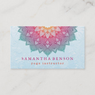 Elegant Lotus Flower Logo Yoga Business Card