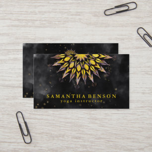 Elegant Lotus Flower Logo Yoga Business Card