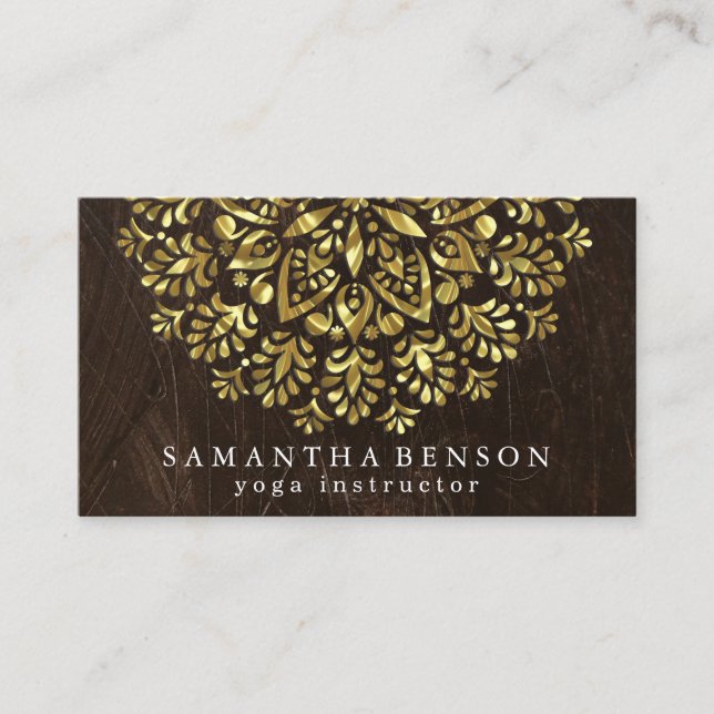 Elegant Lotus Flower Logo Yoga Business Card (Front)