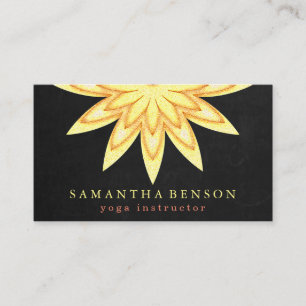 Elegant Lotus Flower Logo Yoga Business Card