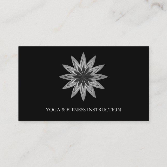 Elegant Lotus Flower Logo Yoga Business Card (Front)