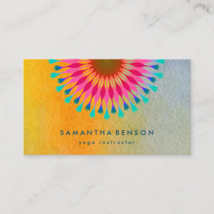 Elegant Lotus Flower Logo Yoga Business Card