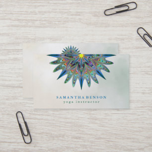 Elegant Lotus Flower Logo Yoga Business Card