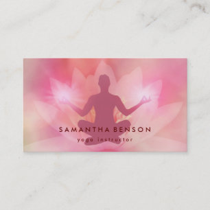 Elegant Lotus Flower Logo Yoga Business Card