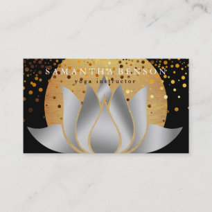 Elegant Lotus Flower Logo Yoga Business Card