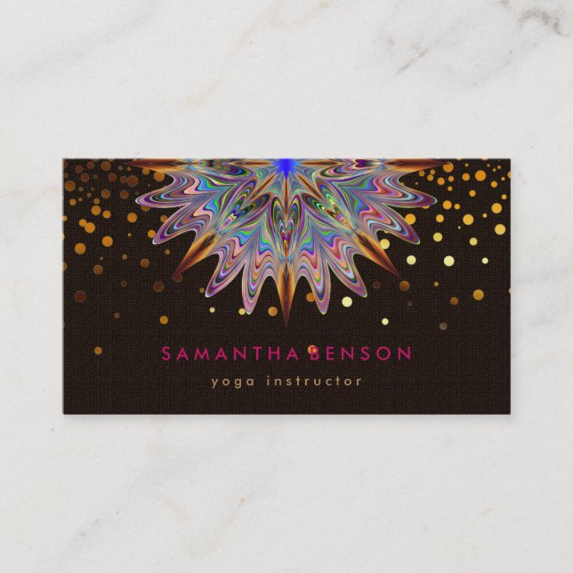Elegant Lotus Flower Logo Yoga Business Card (Front)