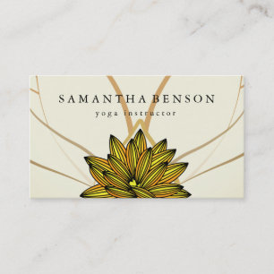 Elegant Lotus Flower Logo Yoga Business Card