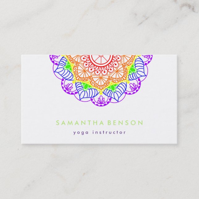Elegant Lotus Flower Logo Yoga Business Card (Front)
