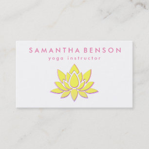 Elegant Lotus Flower Logo Yoga Business Card