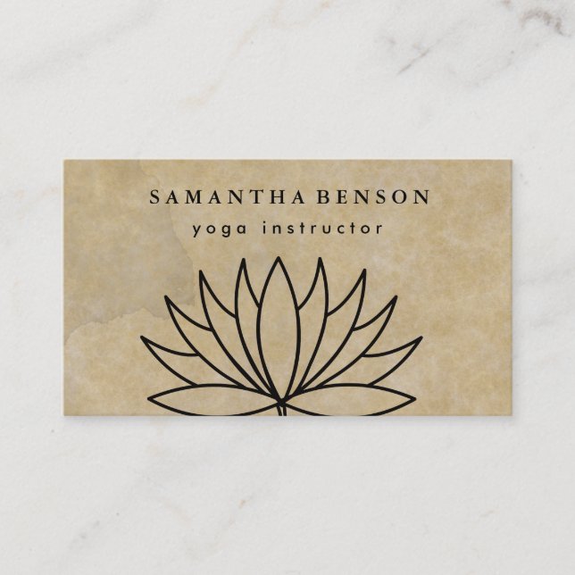 Elegant Lotus Flower Logo Yoga Business Card (Front)
