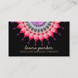 Elegant Lotus Flower Logo Yoga Healing Health Business Card