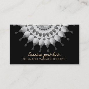 Elegant Lotus Flower Logo Yoga Healing Health Business Card