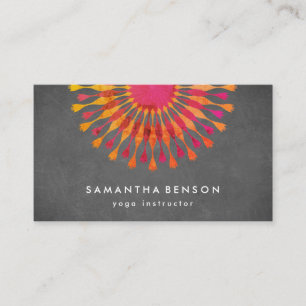 Elegant Lotus Flower Logo Yoga Instructor Business Card