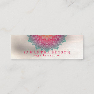 Elegant Lotus Flower Logo Yoga Mini Business Card
