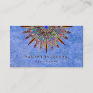 Elegant Lotus Flower Mandala Logo Yoga Instructor Business Card