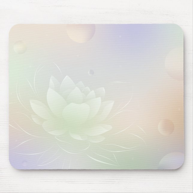 Elegant Lotus Flower Mouse Pad  (Front)
