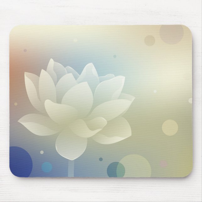 Elegant Lotus Flower Mouse Pad  (Front)