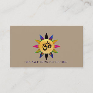 Elegant Lotus Flower "OM" Logo Yoga Business Card