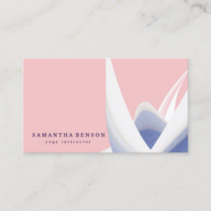Elegant  Lotus Flower White Marble Yoga Instructor Business Card
