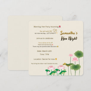 Elegant Lotus Hen Night Invitation – Fun Floral De