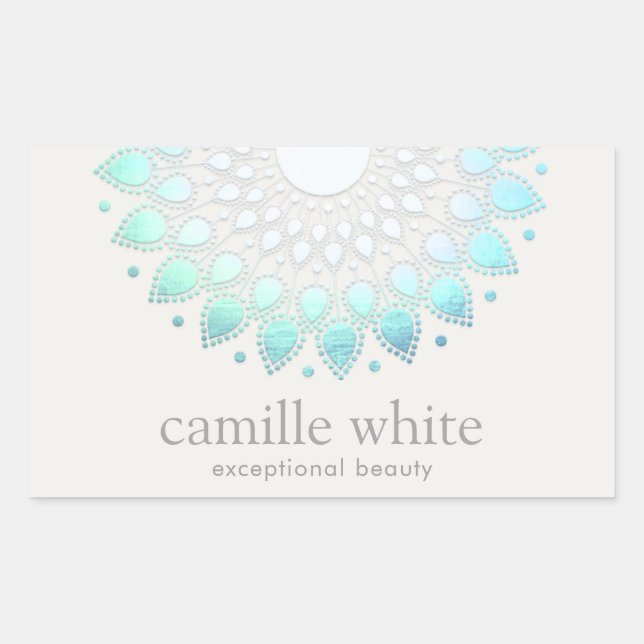Elegant Lotus Holistic Spa and Beauty Rectangular Sticker (Front)