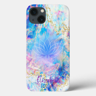 Elegant Lotus Holographic Opal iPhone 13 Case