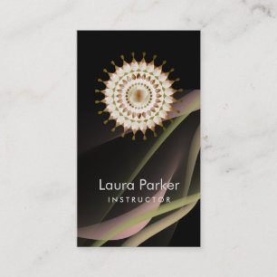 Elegant Lotus Logo Simple Floral Health Healing Business Card